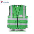 Herren Green Hi-Vis-Sicherheitsweste mit Reißverschluss reflektierende Jacke Sicherheitsweste 4 Taschen ANSI Klasse 2